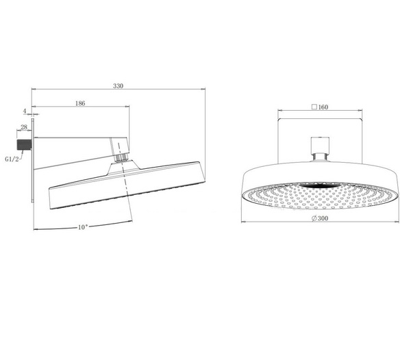 верхний душ ALLEN BRAU ECLIPSE